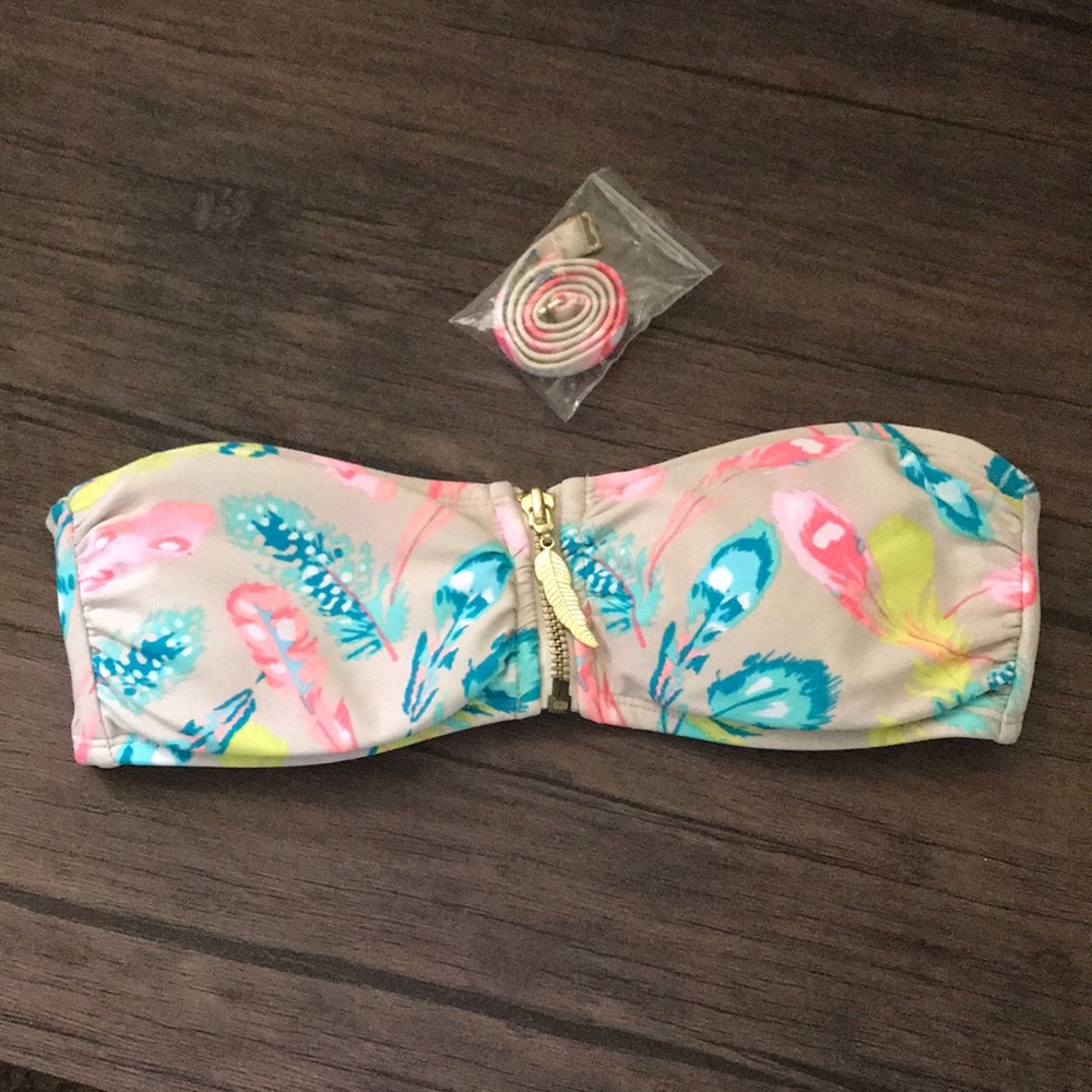 Women’s Bikini Top Floral Gold Small